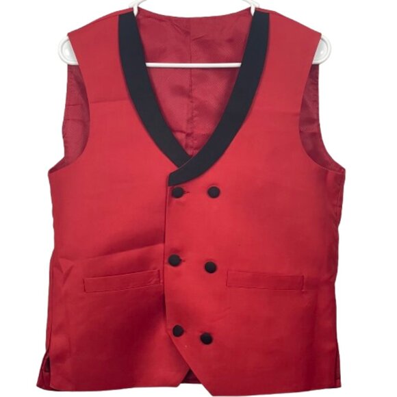 Men’s Red Suit Jacket + Matching Vest – Wedding / Prom / Formal - Picture 2 of 11